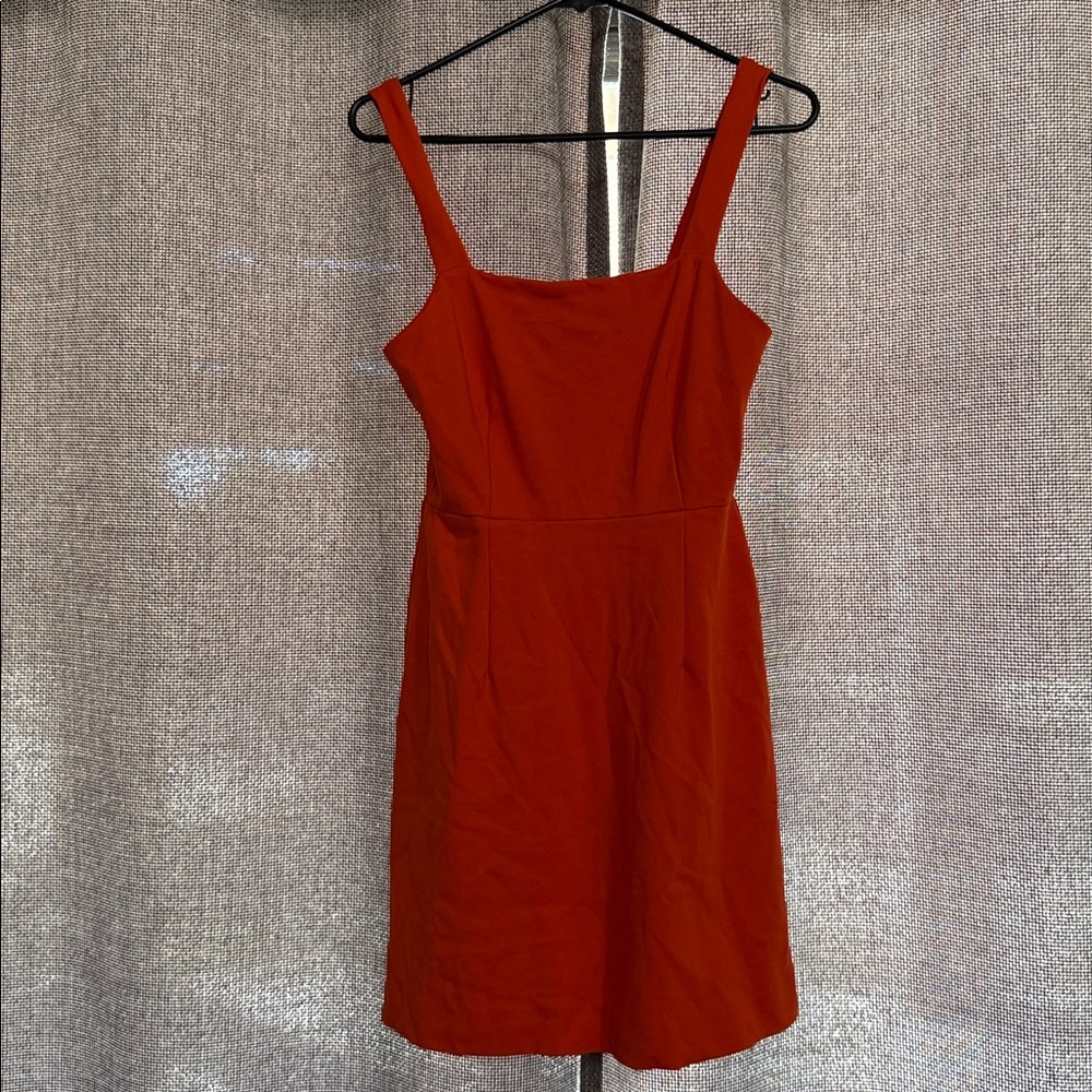 Vibrant Orange Sleeveless Solid Ponté-Knit Mini Tank Dress, Created for Macy's